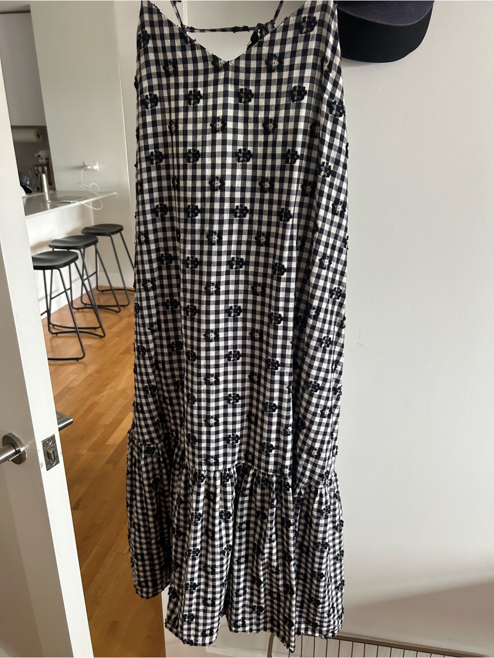 Madewell Black & White Gingham Maxi Dress